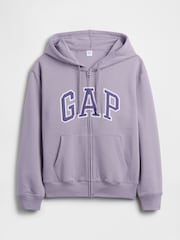 Μωβ - Gap Relaxed Logo Zip Φούτερ με κουκούλα - Εικόνα 5 του 5