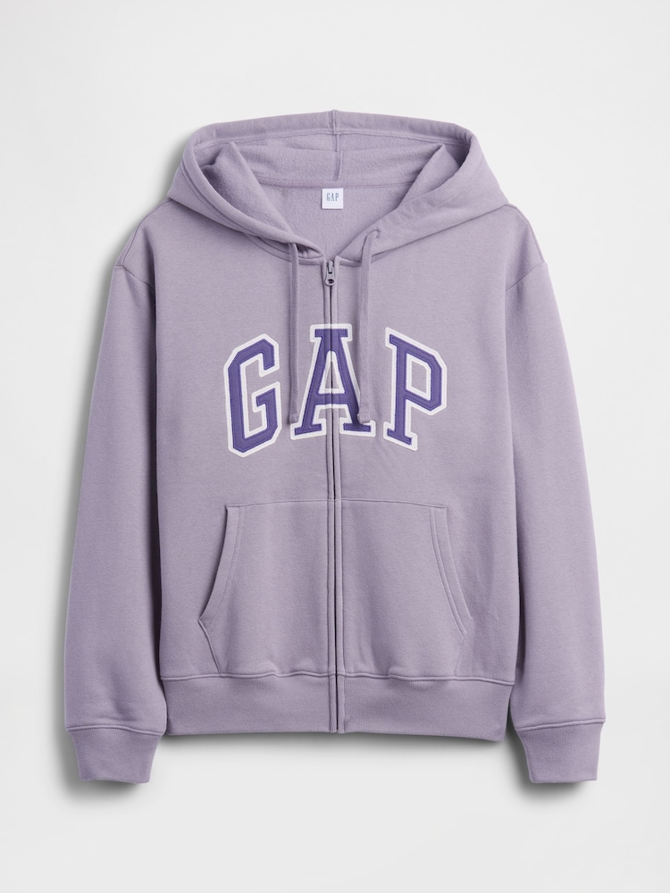 Μωβ - Gap Relaxed Logo Zip Φούτερ με κουκούλα - Εικόνα 5 του 5