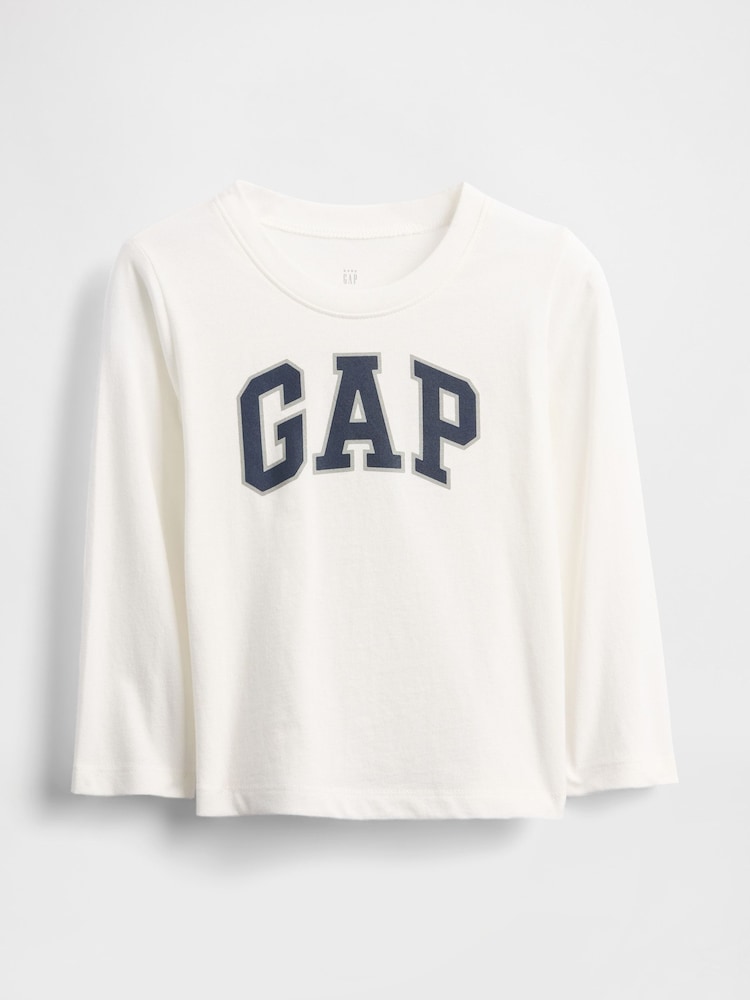 Blanc - T-shirt à manches longues avec logo Gap (6mois à5ans) - Image 1 de 3