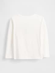 Blanc - T-shirt à manches longues avec logo Gap (6mois à5ans) - Image 2 de 3