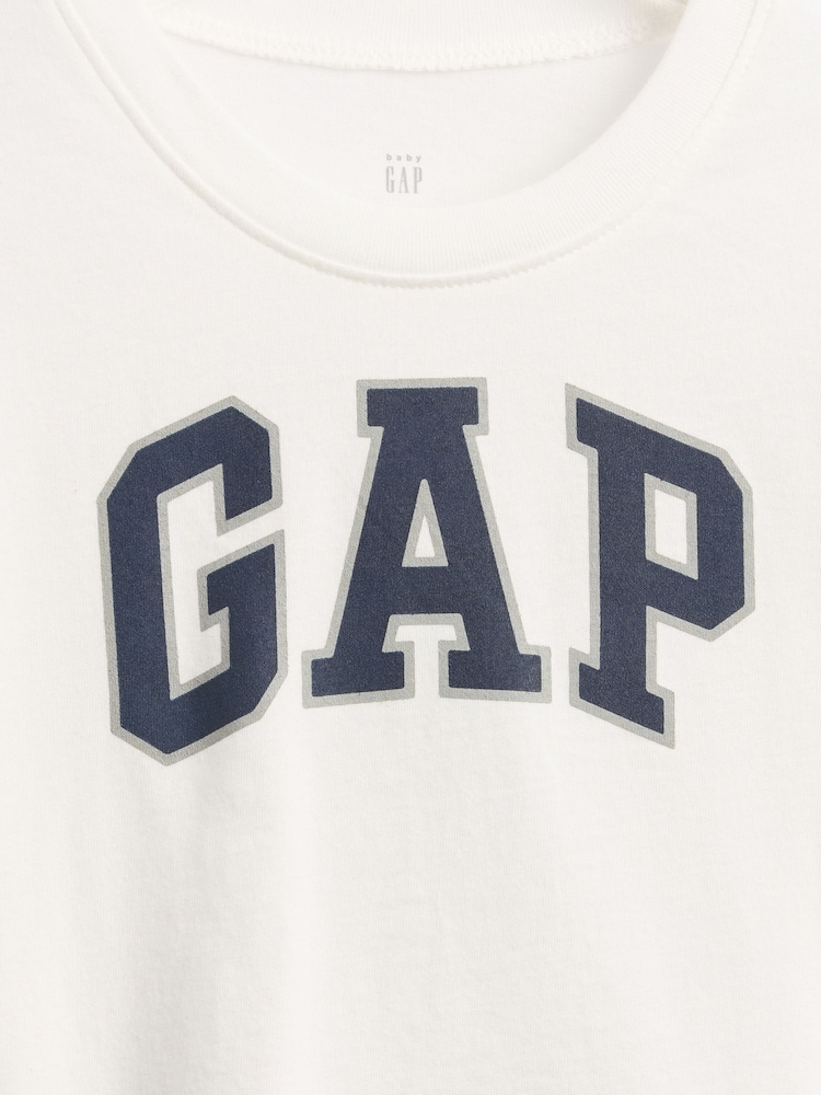 Blanc - T-shirt à manches longues avec logo Gap (6mois à5ans) - Image 3 de 3