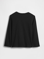 Noir - T-shirt à manches longues avec logo Gap (6mois à5ans) - Image 2 de 3