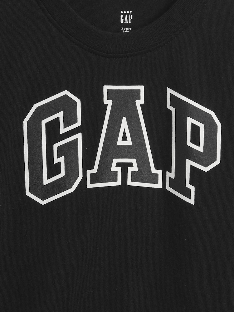 Noir - T-shirt à manches longues avec logo Gap (6mois à5ans) - Image 3 de 3