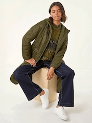 Roman Green Quilted Hooded Coat - Image 2 of 3