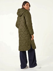 Roman Green Quilted Hooded Coat - Image 3 of 3