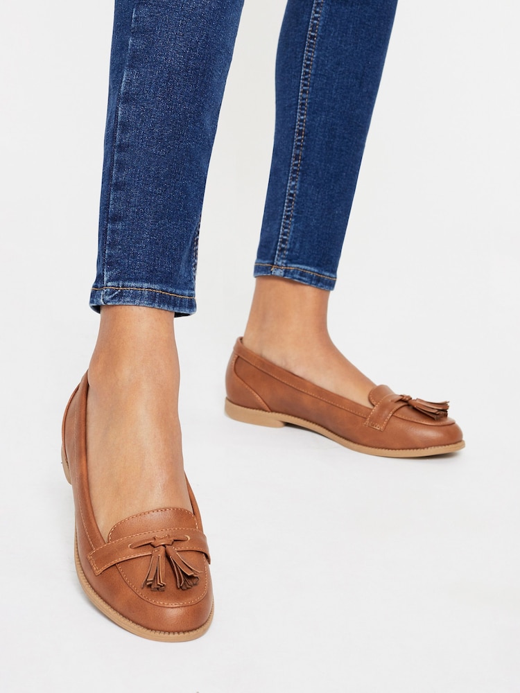 Lipsy Brown Regular Fit Tassel Loafer - Image 1 of 5