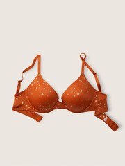 Victoria's Secret PINK Cinnamon Orange Foil Star Push Up Bra - Image 4 of 5