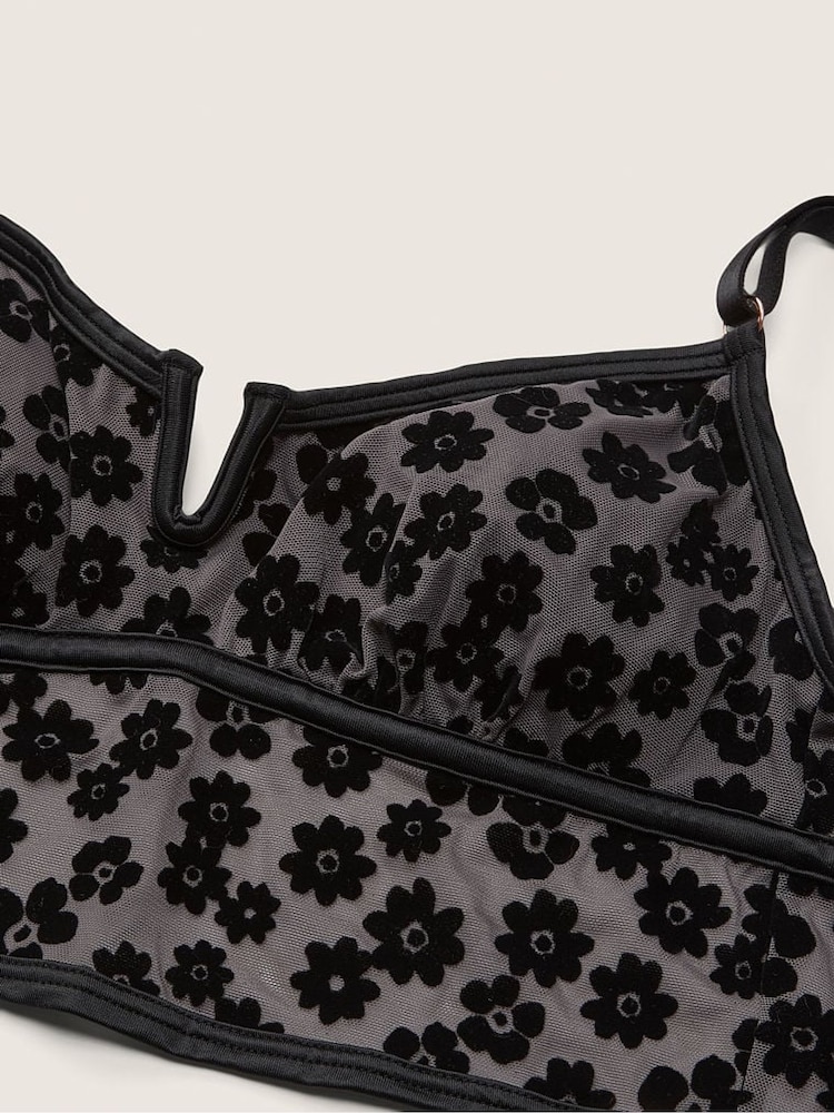 Victoria's Secret PINK Pure Black Velvet Lightly Lined Bralette - Image 4 of 4