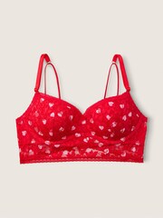 Victoria's Secret PINK Red Pepper Heart V-Day Lace Wired Push Up Bralette - Image 3 of 4