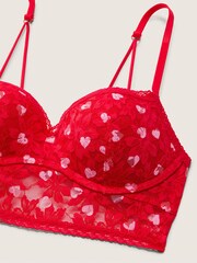 Victoria's Secret PINK Red Pepper Heart V-Day Lace Wired Push Up Bralette - Image 4 of 4