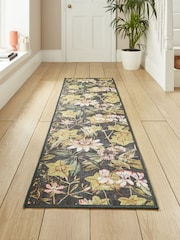 Clarke and Clarke Noir Black Passiflora Washable Runner - Image 1 of 4