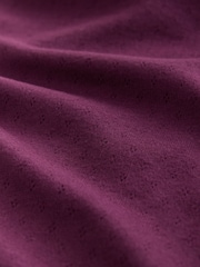 Burgundy Red Cosy Pointelle Long Sleeve Pyjamas - Image 2 of 3