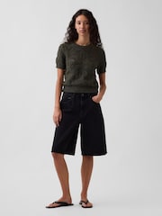 Gap Green Crochet Short Sleeve Jumper - Image 3 of 4