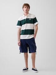 Gap Green Stripe Relaxed Logo Rugby Shirt - Image 3 of 4