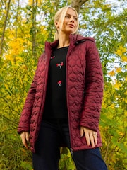 Roman Red Hooded Quilted Puffer Coat - Image 1 of 3