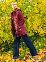 Roman Red Hooded Quilted Puffer Coat - Image 2 of 3