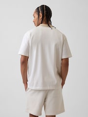 Gap Cream Relaxed Logo Rugby Shirt - Image 2 of 4