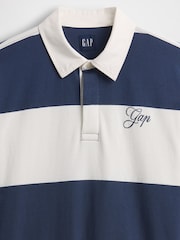 Gap Blue Stripe Relaxed Logo Rugby Shirt - Image 4 of 4