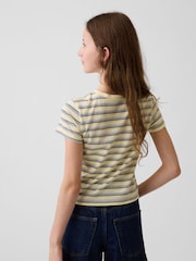 Gap Yellow/Grey Stripe VinstageSoft Short Sleeve T-Shirt (4-13yrs) - Image 2 of 4
