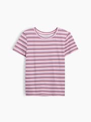 Gap Pink/Burgundy Stripe VinstageSoft Short Sleeve T-Shirt (4-13yrs) - Image 3 of 4