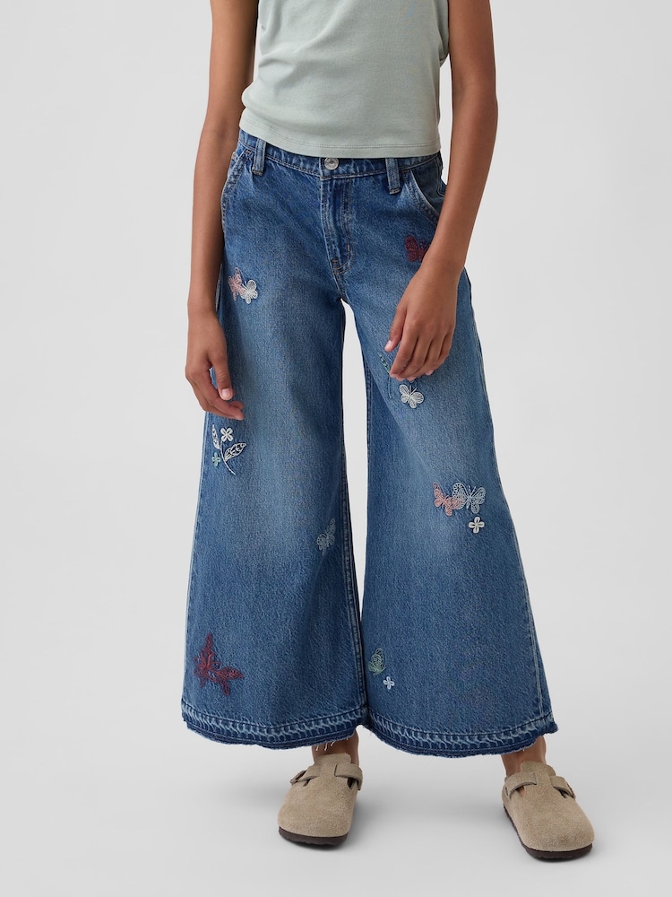 Medium Wash Geborduurd - Gap Low Rise Geborduurde I Heart NY Baggy Jeans (5-13jaar) - Afbeelding 1 van 6