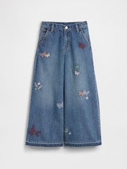Medium Wash Geborduurd - Gap Low Rise Geborduurde I Heart NY Baggy Jeans (5-13jaar) - Afbeelding 4 van 6