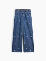 Gap Medium Wash Cherry High Waisted Pull On Wide-Leg Jeans (5-13yrs) - Image 2 of 4