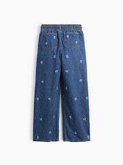 Gap Medium Wash Cherry High Waisted Pull On Wide-Leg Jeans (5-13yrs) - Image 3 of 4