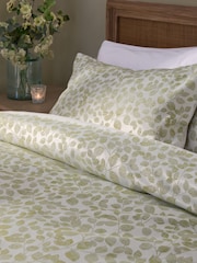 Wylder Sage Grace Leaf Jacquard Satin Duvet Cover Set - Image 2 of 3