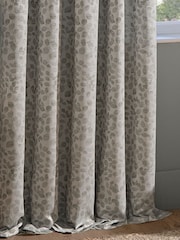 Wylder Mist Grey Grace Leaf Jacquard Lined Pencil Pleat Curtains - Image 5 of 6