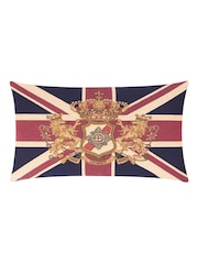 Evans Lichfield Multicolour Union Jack Lion Tapestry Fibre Fill 65x45cm Cushion - Image 1 of 4