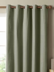 Furn Sage The Ultimate Blackout Woven Textured Eyelet Curtains - Image 4 of 6