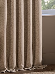 Wylder Taupe Grace Leaf Jacquard Lined Pencil Pleat Curtains - Image 5 of 6