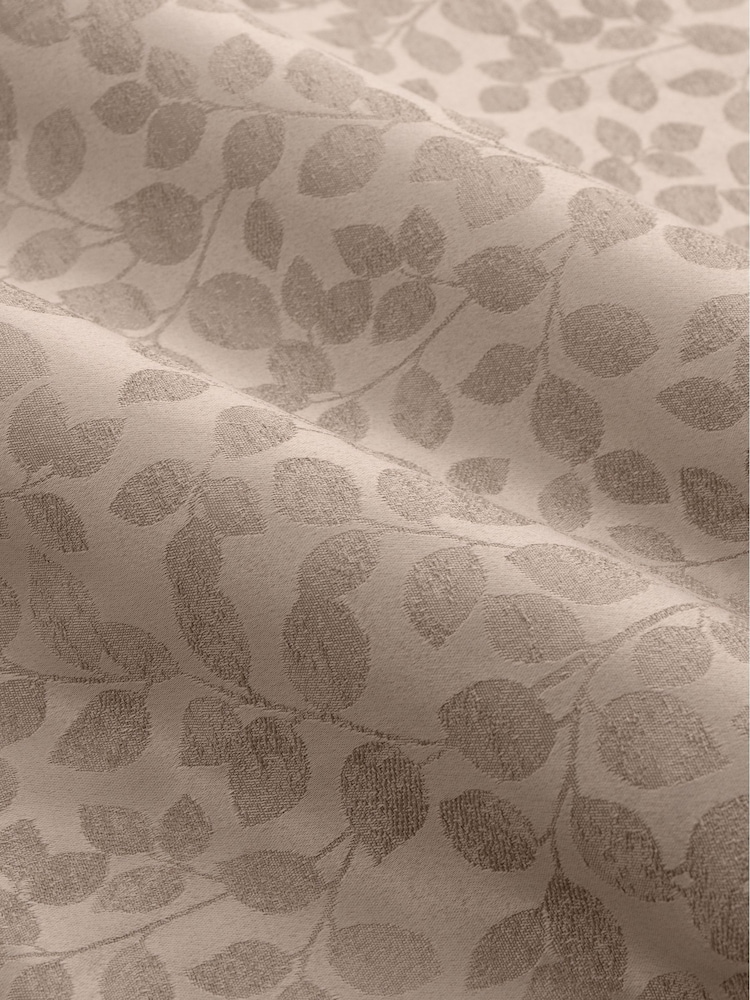 Wylder Taupe Grace Leaf Jacquard Lined Pencil Pleat Curtains - Image 5 of 5 Wylder Taupe Grace Leaf Jacquard Lined Pencil Pleat Curtains - Image 5 of 5