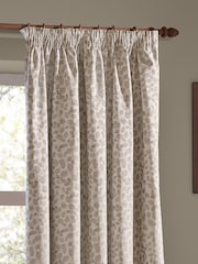 Wylder Natural Grace Leaf Jacquard Lined Pencil Pleat Curtains - Image 4 of 5