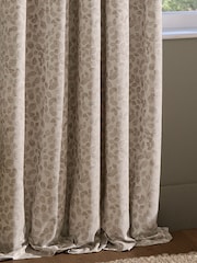 Wylder Natural Grace Leaf Jacquard Lined Pencil Pleat Curtains - Image 5 of 5