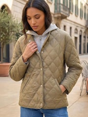 Roman Green Quilted Hooded Jacket - Image 2 of 4