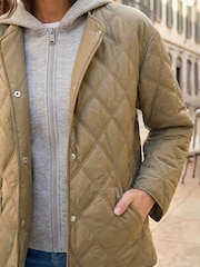 Roman Green Quilted Hooded Jacket - Image 4 of 4