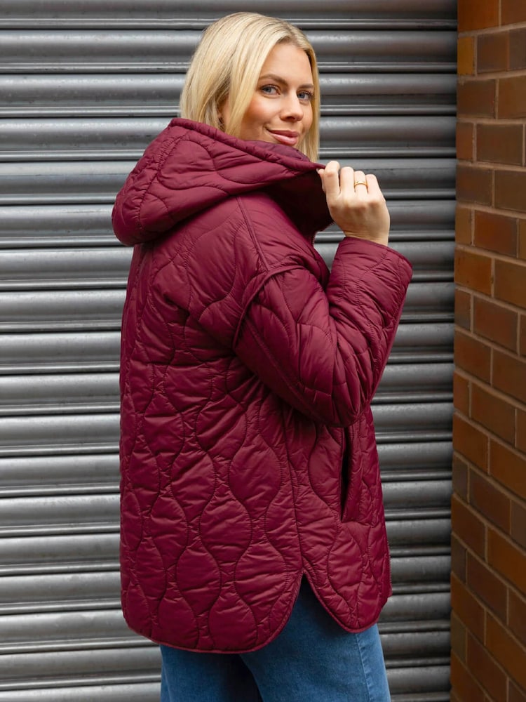 Roman Red Quilted Hooded Coat - Image 1 of 3