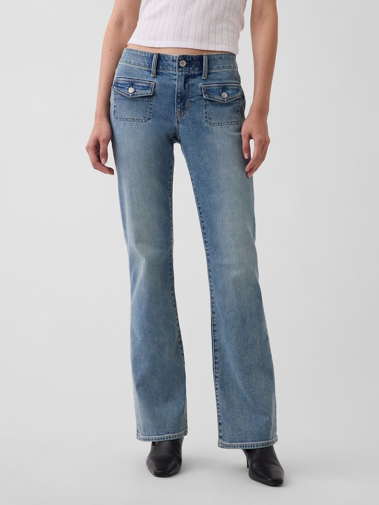 Gap Light Wash Low Rise Long and Lean Patch Pocket Jeans - Image 1 of 5