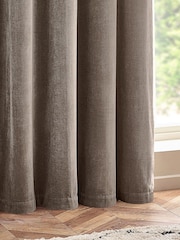 Yard Greige Heavy Chenille Blackout Eyelet Curtain - Image 3 of 4