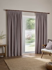 Yard Mauve Heavy Chenille Fully Lined Pencil Pleat Curtain - Image 2 of 5