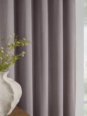 Yard Mauve Heavy Chenille Fully Lined Pencil Pleat Curtain - Image 3 of 5