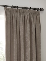 Yard Greige Heavy Chenille Blackout Pencil Pleat Curtain - Image 1 of 5