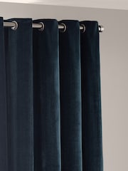Yard Navy Heavy Chenille Blackout Eyelet Curtain - Image 1 of 4