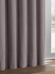 Yard Mauve Heavy Chenille Fully Lined Eyelet Curtain - Image 5 of 6