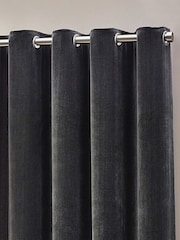 Yard Charcoal Heavy Chenille Blackout Eyelet Curtain - Image 1 of 4