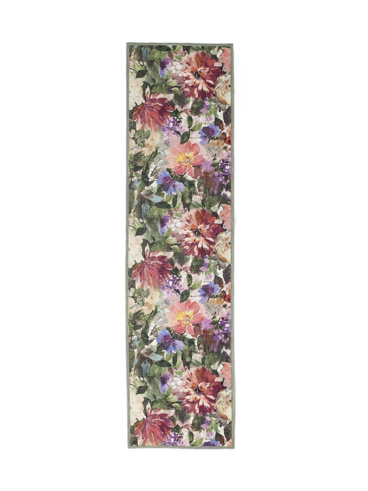 Clarke and Clarke Forest & Rouge Green Tahiti Washable Runner - Image 2 of 4