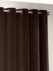Yard Brown Heavy Chenille Blackout Eyelet Curtain - Image 1 of 4