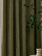 Yard Olive Heavy Chenille Blackout Pencil Pleat Curtain - Image 2 of 4
